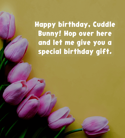 Happy birthday, Cuddle Bunny! Hop over here