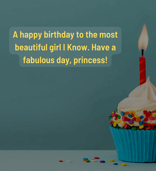 A happy birthday to the most beautiful girl I Know. Have a fabulous day, princess!