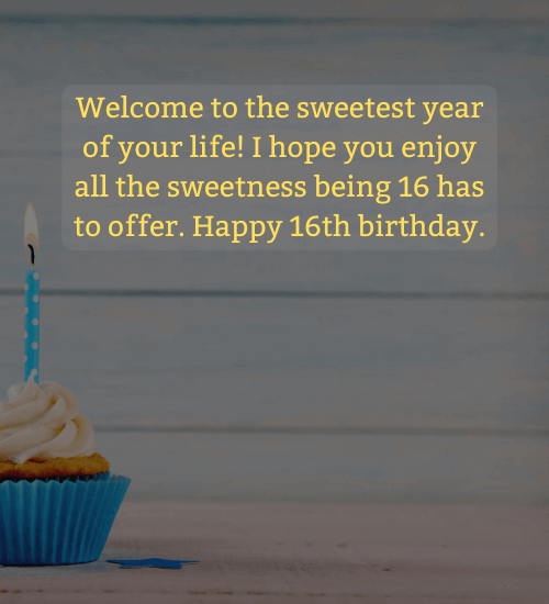 Welcome to the sweetest year of your life! I hope you enjoy all the sweetness being 16 has to offer.