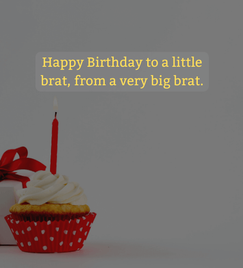 Happy Birthday to a little brat, from a very big brat.