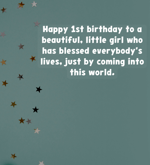 Happy 1st birthday to a beautiful, little girl who has blessed everybody's lives.