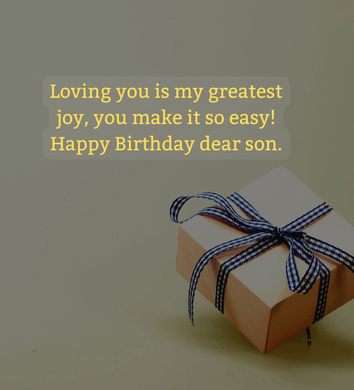 Loving you is my greatest joy, you make it so easy! Happy Birthday dear son.