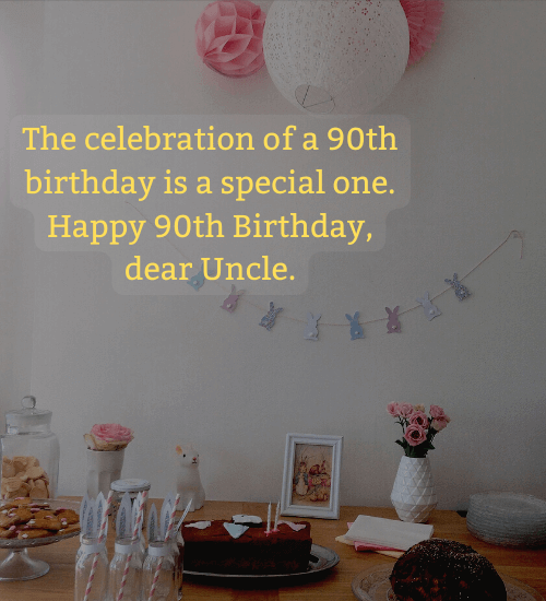The celebration of a 90th birthday is a special one. Happy 90th Birthday, dear Uncle.