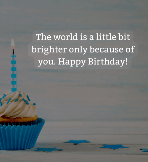 The world is a little bit brighter only because of you. Happy Birthday! - heart touching birthday wishes for lover