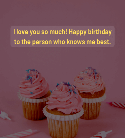 I love you so much! Happy birthday to the person who knows me best. - Funny birthday wishes to wife