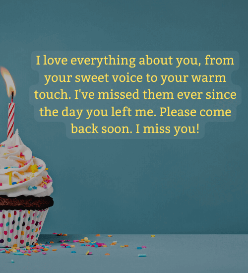I love everything about you, from your sweet voice to your warm touch. I've missed them ever since the day you left me.