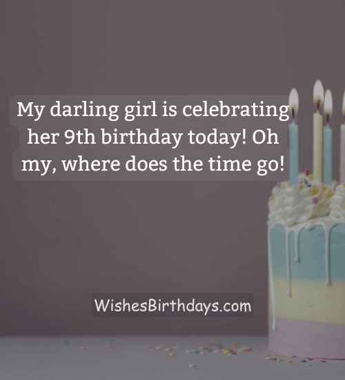 My darling girl is celebrating her 9th birthday today! Oh my, where does the time go!