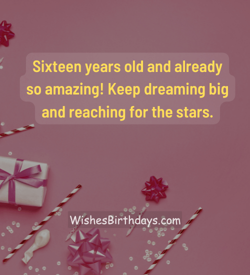 Sixteen years old and already so amazing! Keep dreaming big and reaching for the stars.