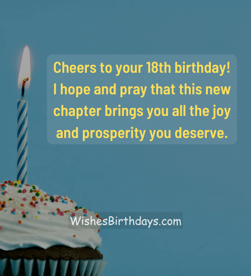 Cheers to your 18th birthday! I hope and pray that this new chapter brings you all the joy and prosperity you deserve.