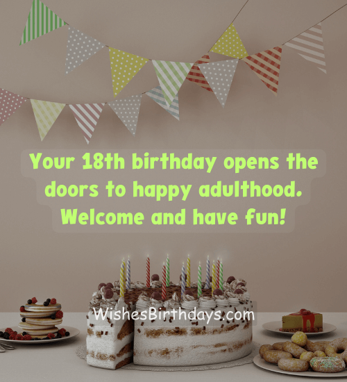 Your 18th birthday opens the doors to happy adulthood. Welcome and have fun!