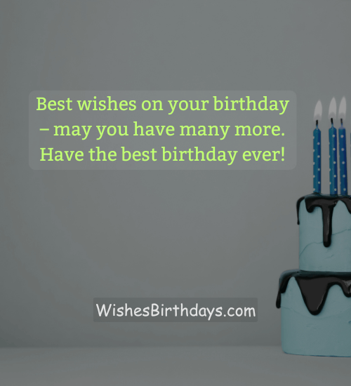 Best wishes on your birthday – may you have many more. Have the best birthday ever!