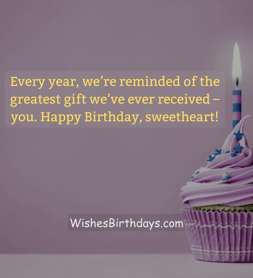 Every year, we’re reminded of the greatest gift we’ve ever received – you. Happy Birthday, sweetheart!