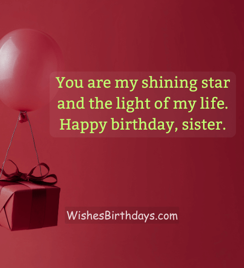 You are my shining star and the light of my life. Happy birthday, sister.