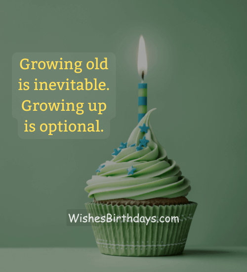Growing old is inevitable. Growing up is optional.